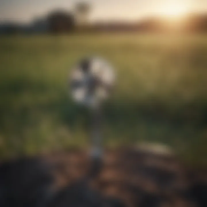 Anemometer in a field setting for environmental monitoring