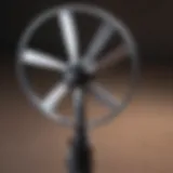 Illustration of a small anemometer with labeled parts