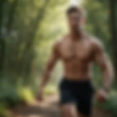 A man exercising outdoors