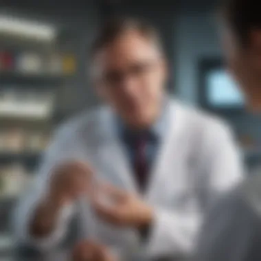 Collaborative Approach to Medical Interventions for LDL A pharmacist discussing medication options with a patient
