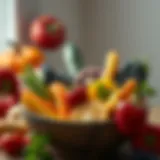 Gut-Friendly Nutrients A bowl of vibrant fruits and vegetables highlighting gut-friendly nutrients.