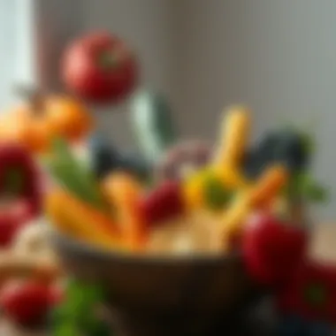 Gut-Friendly Nutrients A bowl of vibrant fruits and vegetables highlighting gut-friendly nutrients.