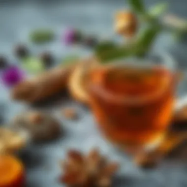 Herbal Teas for Inflammation Relief A close-up of a herbal tea blend known for its anti-inflammatory properties.