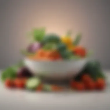 Artful Arrangement of Vegetables for Health A bowl of vegetables arranged artistically, emphasizing potassium management