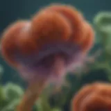 Illustration of the Naegleria fowleri amoeba under a microscope