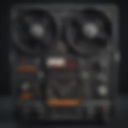 Vintage tape recorder showcasing its components