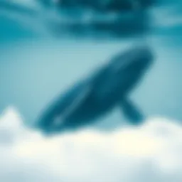 Majestic blue whale swimming gracefully in Antarctic waters