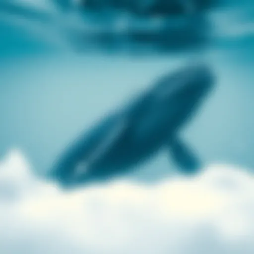 Majestic blue whale swimming gracefully in Antarctic waters