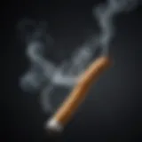 A close-up of cigarette smoke swirling in the air