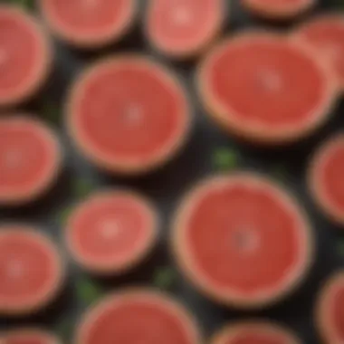 Diagram illustrating the biochemical pathways influenced by grapefruit