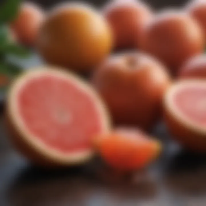 Illustration of diabetes management tools alongside grapefruit