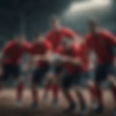 Teamwork in Sports and Mental Resilience A dynamic scene of athletes engaged in a team sport, showcasing teamwork and collaboration.