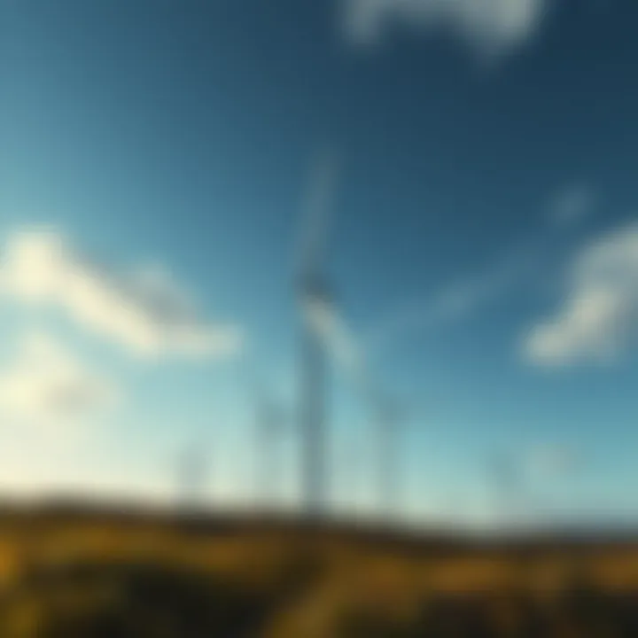 Modern wind farm showcasing advanced turbine technology