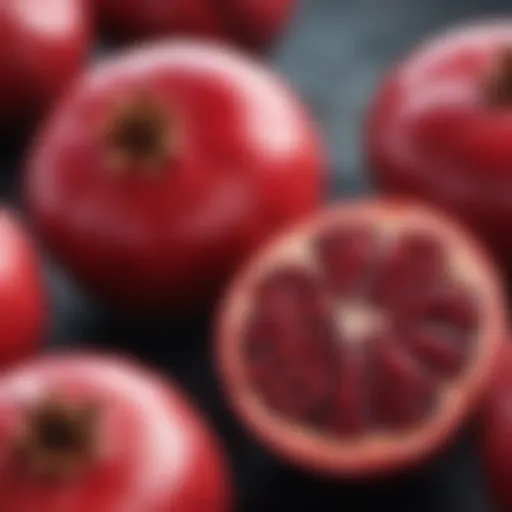 Vibrant pomegranate fruits showcasing their rich color and texture
