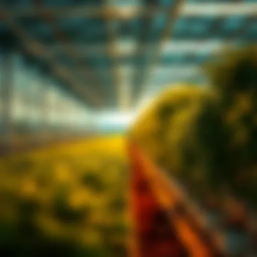 Illuminated Greenhouse with LED Technology LED lights illuminating a greenhouse