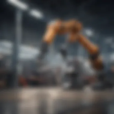 Collaborative Robot on the Factory Floor A collaborative robot working alongside engineers on the factory floor