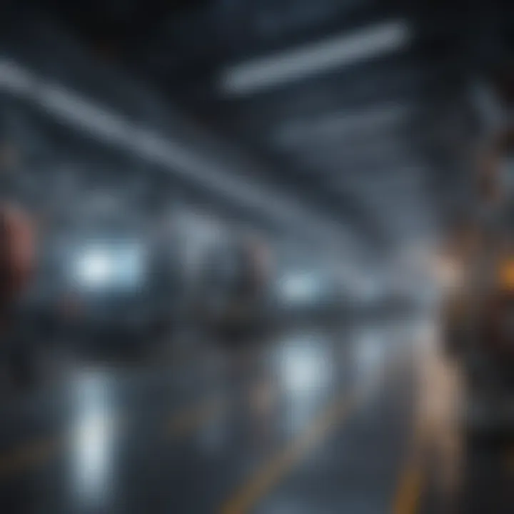 A futuristic manufacturing facility showcasing automation and robotics