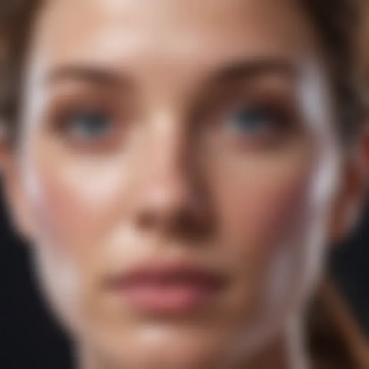 Close-up of healthy skin illustrating the effects of UV light