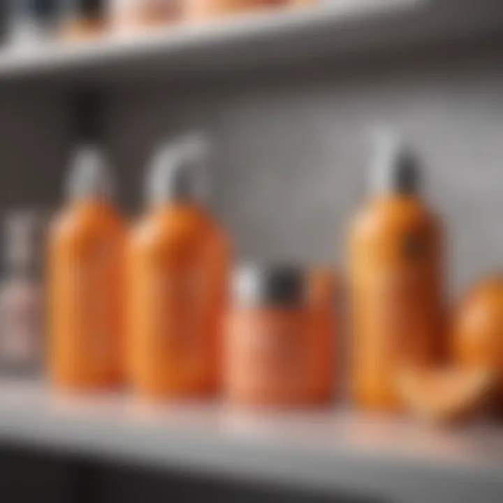 Selection of Vitamin C enriched products displayed on a shelf