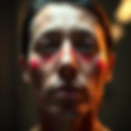 Illustration of facial anatomy highlighting affected areas in Bell Palsy
