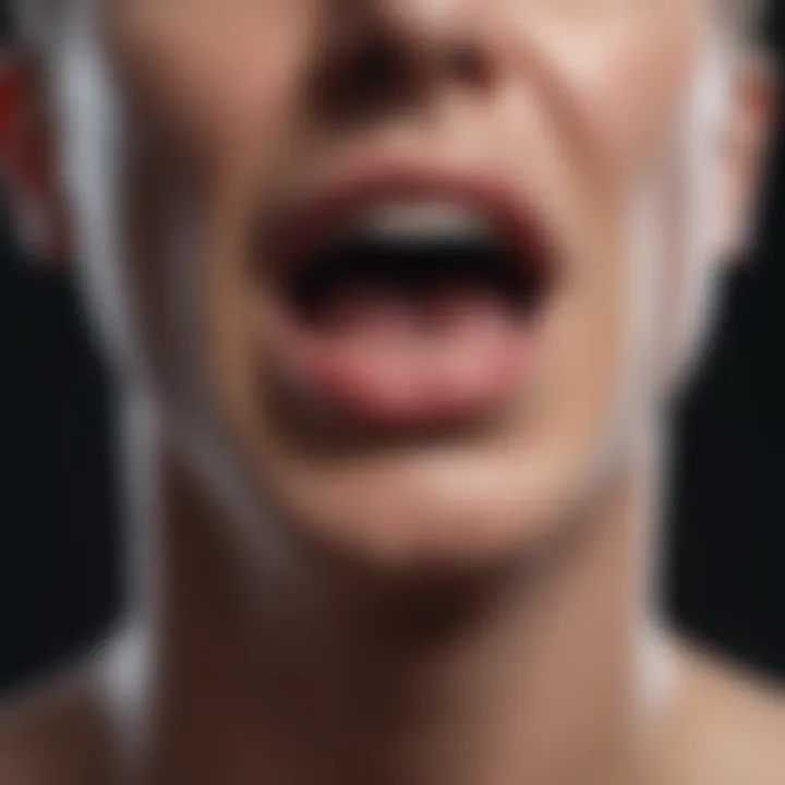 Visual representation of throat nodules during diagnosis
