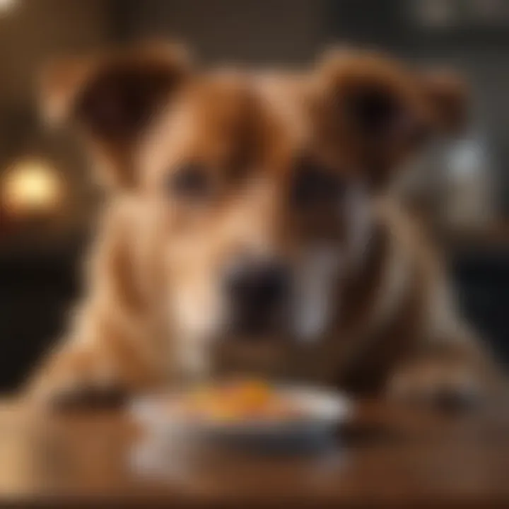 A thoughtful dog with a concerned expression, illustrating decreased appetite