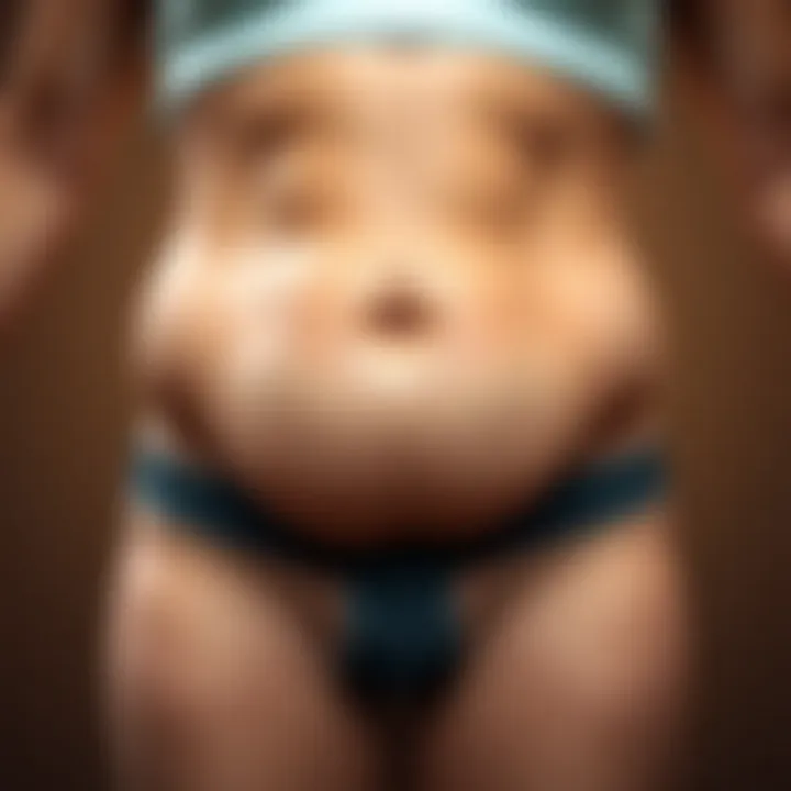 Illustration of visceral fat accumulation around the abdomen