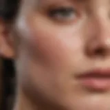 Close-up of acne on facial skin