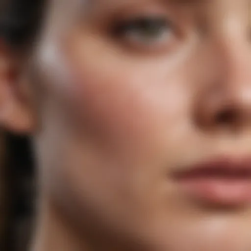 Close-up of acne on facial skin