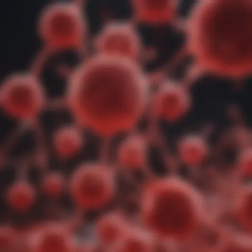 Microscopic view of blood plasma highlighting coagulation factors