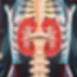 Illustration of kidney anatomy showing renal structures
