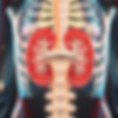 Illustration of kidney anatomy showing renal structures