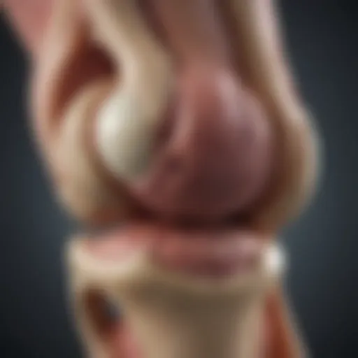 Illustration of knee joint showing cartilage anatomy