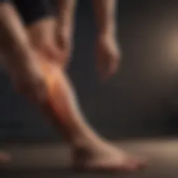 Illustration of a cramping leg muscle