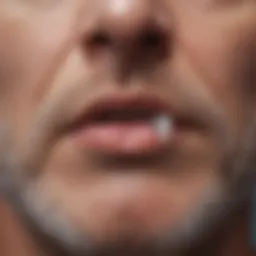 A close-up of a dry nasal passage illustrating the condition of dry nose.