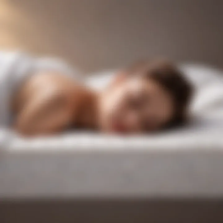 Illustration of optimal sleep posture on a foam mattress