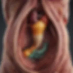 Detailed diagram of the gallbladder and its anatomical relations
