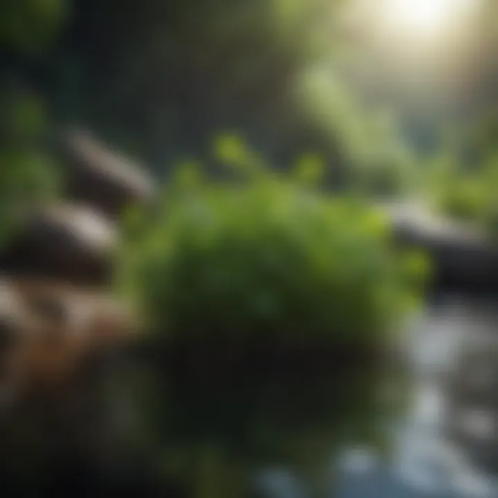 Watercress growing in a natural aquatic setting