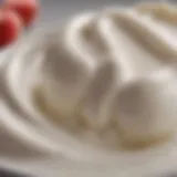 A close-up of a creamy yogurt texture, showcasing its rich and smooth consistency.